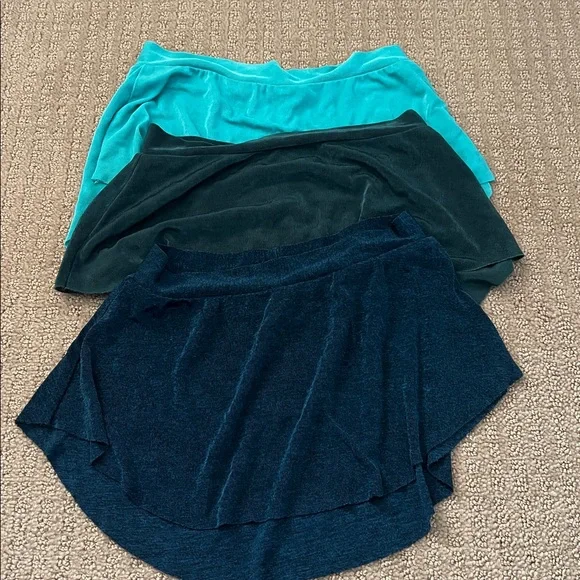 Three Abigail mentzer ballet Skirts all size XS (aqua, navy and dark green) - Picture 1 of 7